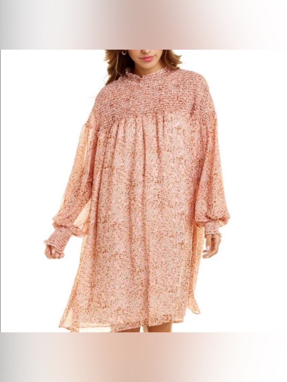 Terra & Sky SMOCKED MIDI DRESS 3X